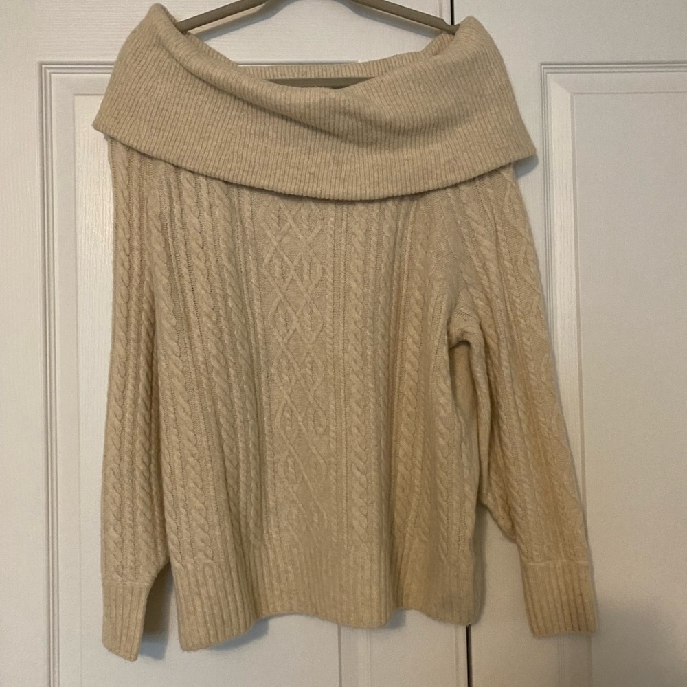 Cream Off the Shoulder H&M Sweater